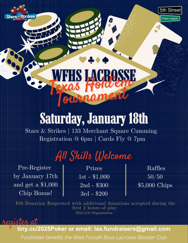 WFHS Lacrosse Fundraiser Tournament - Stars and Strikes at 5thstreetpoker.com